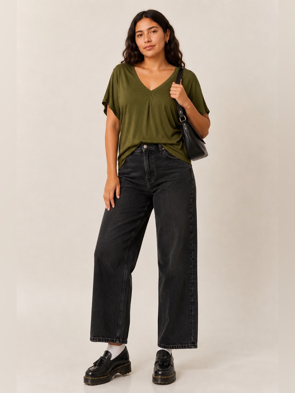 💚 Abound Olive V-Neck Dolman Top XS NWT